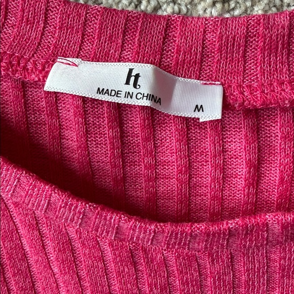 Pink Ribbed Long Sleeve Top - Picture 2 of 2